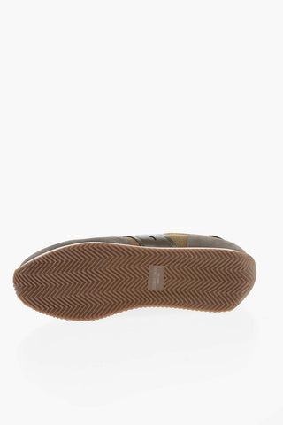 Fabric and Suede Low Top Sneakers