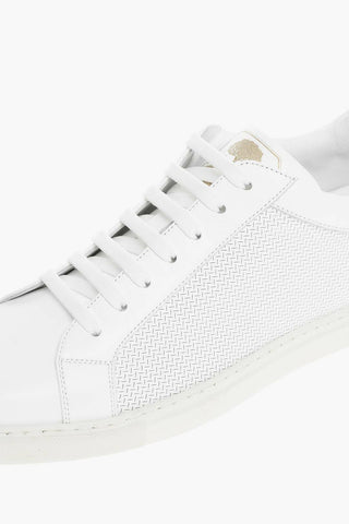 Sneakers in Pelle SPIGA con Motivo Herringbone