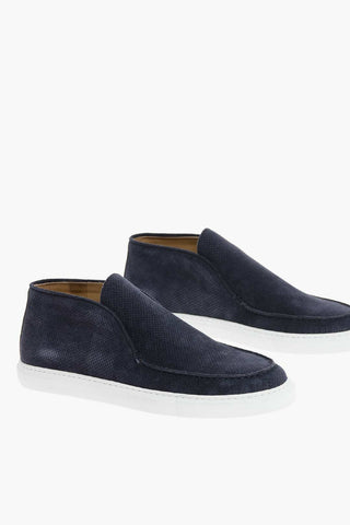 Micro-perforated Suede Slip-on Sneakers