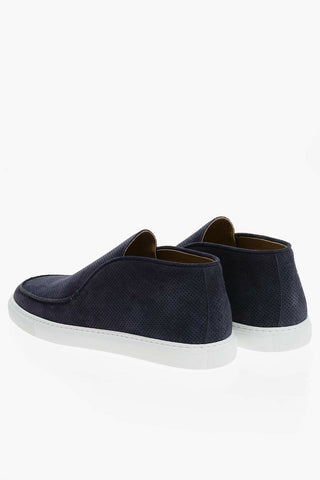 Micro-perforated Suede Slip-on Sneakers