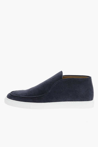 Micro-perforated Suede Slip-on Sneakers