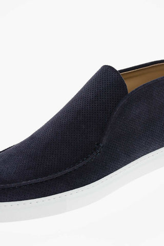 Micro-perforated Suede Slip-on Sneakers
