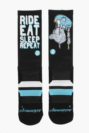 Long RIDE EAT Printed Socks