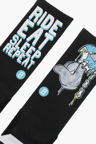 Long RIDE EAT Printed Socks