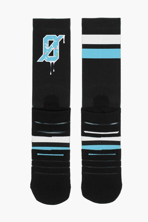 긴 RIDE EAT 프린트 양말