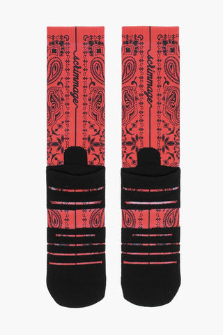 Lange Zweifarbige Socken im Bandana-Muster