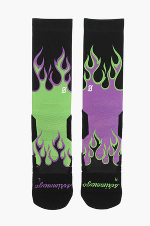 Long FLAME Socks with Contrast Print