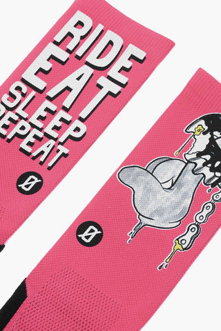 Long RIDE EAT Socks with All-Over Print