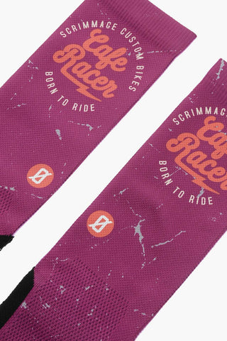 Lange Socken CAFE RACER zweifarbig bedruckt