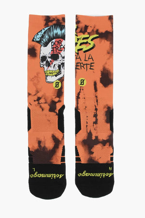 Socken POR TRES ORANGE gemustert