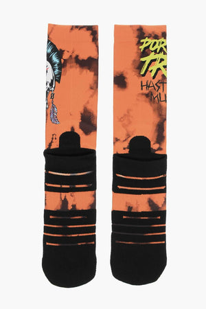 Socken POR TRES ORANGE gemustert