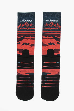 Long PEAKS RED Printed Socks