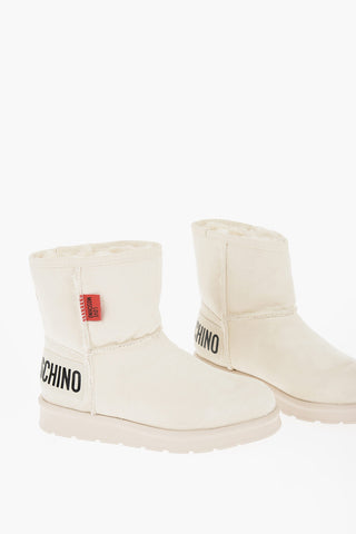 LOVE Velvet Ankle Boots with Faux Fur Inner