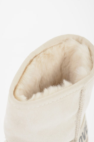 LOVE Velvet Ankle Boots with Faux Fur Inner