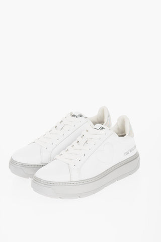 LOVE Leather Low Top Sneakers with Contrasting Details