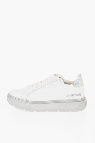 LOVE Leather Low Top Sneakers with Contrasting Details