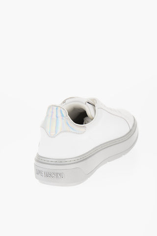 LOVE Leather Low Top Sneakers with Contrasting Details