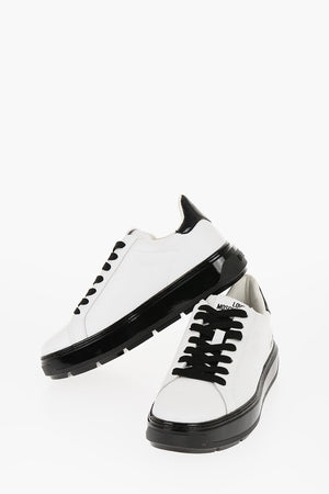 LOVE Leather Low Top Sneakers with Contrasting Details
