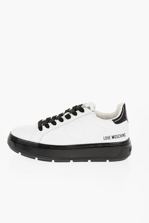 LOVE Leather Low Top Sneakers with Contrasting Details