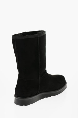 LOVE Solid Color Boots with Faux Fur Lining