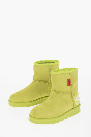 LOVE Solid Color Ankle Boots with Faux Fur Lining