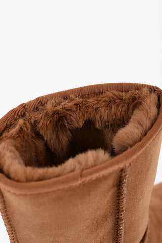 LOVE Solid Color Ankle Boots with Faux Fur Lining