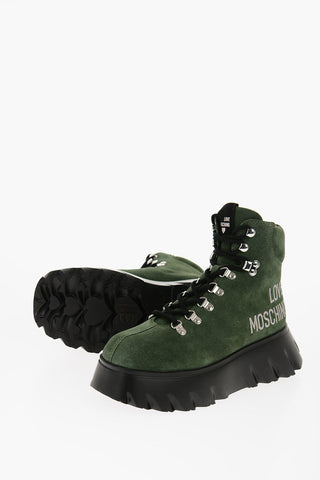 LOVE Suede Hiking Boots with Platform 5.5cm