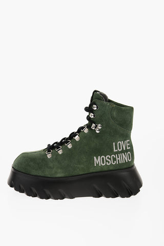 LOVE Suede Hiking Boots with Platform 5.5cm
