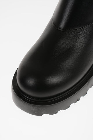LOVE Leather Boots with Zip Closure and Silver-Tone Heart