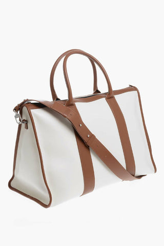 Leather Travel Bag WEEKENDER with Contrasting Handles