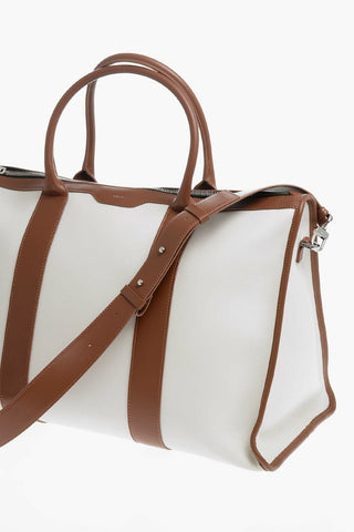 Leather Travel Bag WEEKENDER with Contrasting Handles