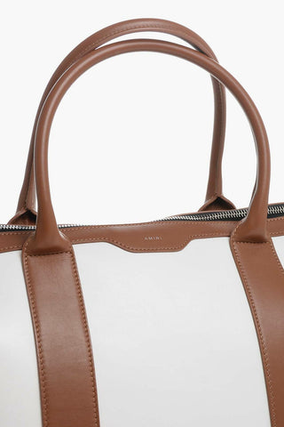 Leather Travel Bag WEEKENDER with Contrasting Handles