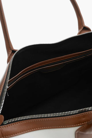 Leather Travel Bag WEEKENDER with Contrasting Handles