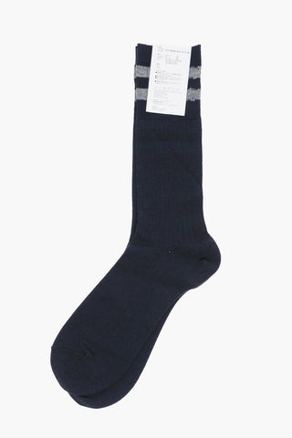 HOMME PLUS Calzini Lunghi con Dettagli a Contrasto
