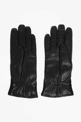 Leather Gloves with Suede Details