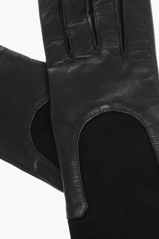 Guanti in Pelle con Dettagli in Suede