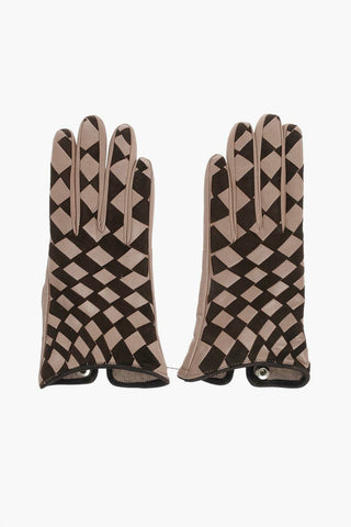 Leather Gloves with Braided Motif