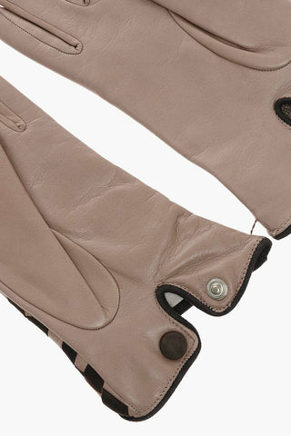 Leather Gloves with Braided Motif