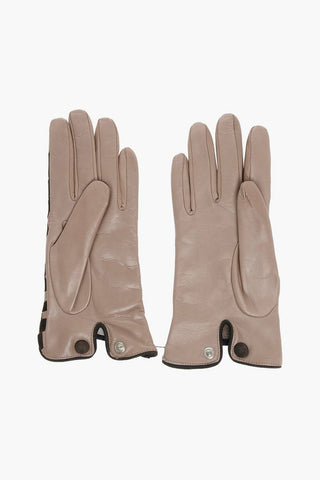 Leather Gloves with Braided Motif