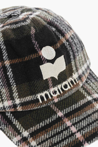Plaid Motif TYRONH Cap with Embroidered Logo
