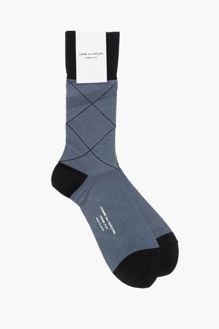 HOMME PLUS Calzini Lunghi Bicolore a Rombi