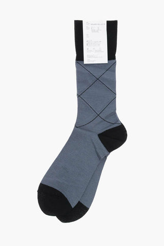 HOMME PLUS Calzini Lunghi Bicolore a Rombi