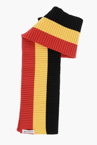 Color Block Ribbed Scarf with Contrasting Detail