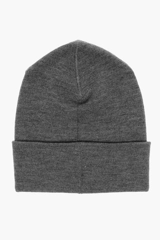 Beanie in Lana a Tinta Unita con Patch Logo