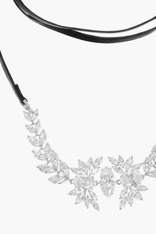 Collana Choker MONARCH in Pelle con Gioielli