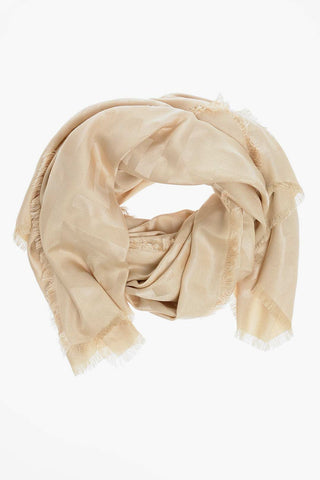 Silk Blend Foulard with All Over Monogram