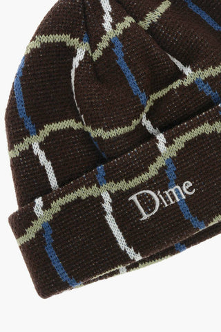 Beanie a Quadri Ondulati con Logo Ricamato