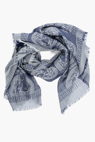 Medusa Motif Wool and Silk Scarf