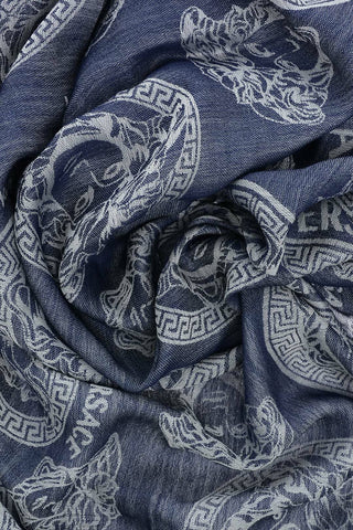 Medusa Motif Wool and Silk Scarf