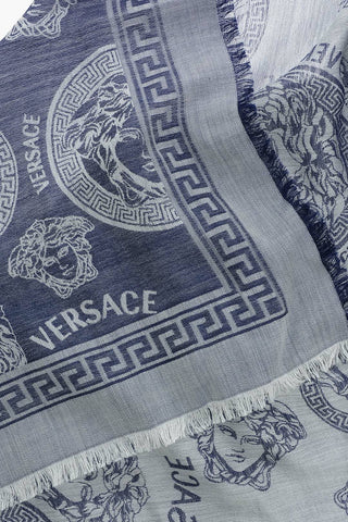 Medusa Motif Wool and Silk Scarf